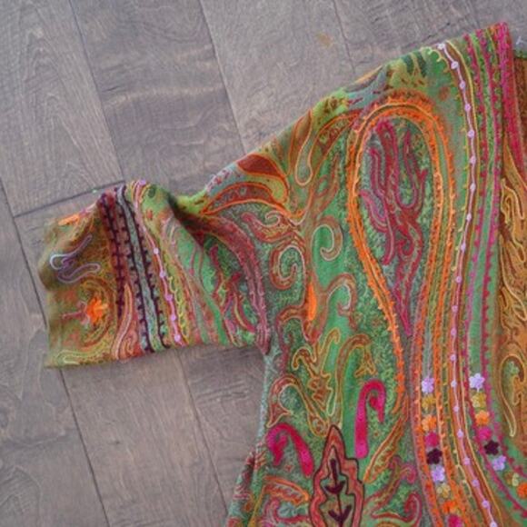 Soft Surroundings Embroidered Open Front Cardigan Multicolor Womens Size Small - Picture 3 of 9